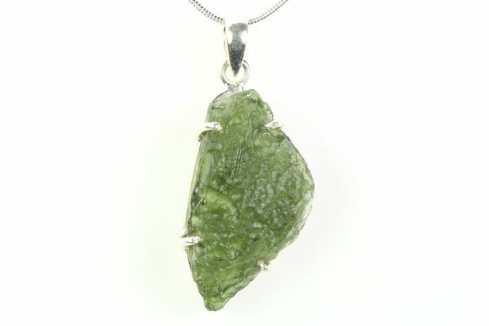 Green Moldavite Tektite Pendant ( g) - Czech Republic #359268